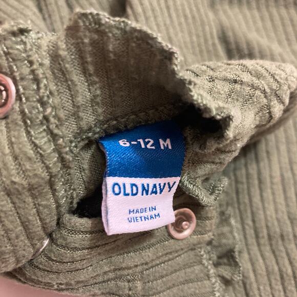 Old Navy Two Piece Green Rib Knit Ruffle Neck Flare Pants Matching Set Outfit - Picture 9 of 10